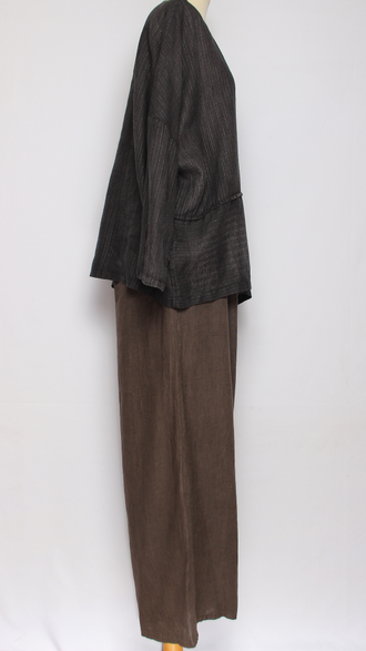 Блуза свободная "Полоски люрекс" черная, бежевая до р.54