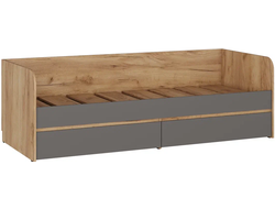 Сити Кровать КР-54, 80*200, серый графит, крафт золотой