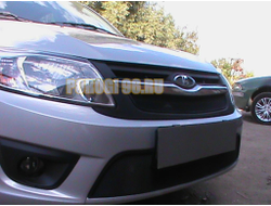 Защита радиатора Lada Granta 2014-2018 лифтбек, седан (2 части) black