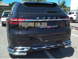 Защита заднего бампера угловая двойная для Haval F7/F7x (2019-2022)