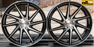Комплект дисков R16 7,0J ET+36 5*100 Vossen CVT Черный глянец с полированными лучами (G560)