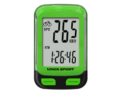 Велокомпьютер проводной зеленый