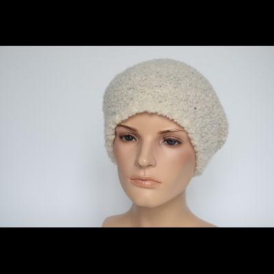 Вязаный берет из альпака Vizio Италия 9012 белый