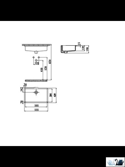 Раковина Creavit TP738 38 х 51 см, врезная снизу, TP738-00CB00E-0000