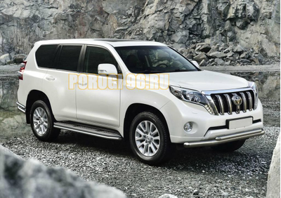 Защита переднего бампера d76/d57 на Toyota Land Cruiser Prado 150 (Ленд Крузер Прадо 150) (2009-2017)