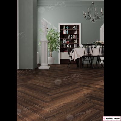 Ламинат Alpine Floor Herringbone 12 Орех Сицилия LF105-13 34 класс толщина 12 мм с фаской 1.32 м2