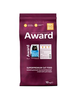 AWARD (Авард) Sterilized, сухой корм для стерилизованных кошек, Белая рыба 10 кг