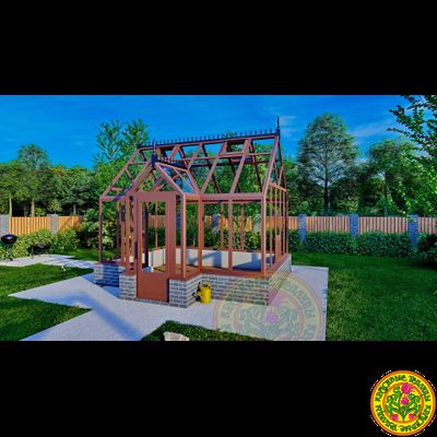 Базовая комплектация теплицы в английском стиле с холлом из стекла и алюминия ЕЛИЗАВЕТА S размером 4000 х 3000