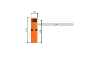 G3750SX Wi-Fi Connect - Комплект шлагбаума GARD 3750 для левостороннего монтажа с управлением через приложение (тумба, стрела, светоотражающие наклейки, балансировочная пружина)