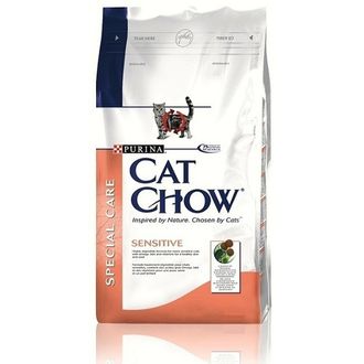 Сухой корм для кошек Cat Chow при чувствительном пищеварении, для здоровья кожи и шерсти, с лососем 15 кг