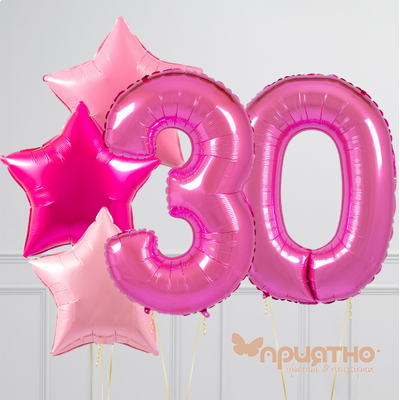 CЕТ ИЗ ВОЗДУШНЫХ ШАРОВ "ОТТЕНКИ ФУКСИИ"