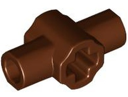 Technic, Axle Connector Hub with Two Bar Holders Perpendicular  Lightsaber Hilt , Reddish Brown (24122 6459423)