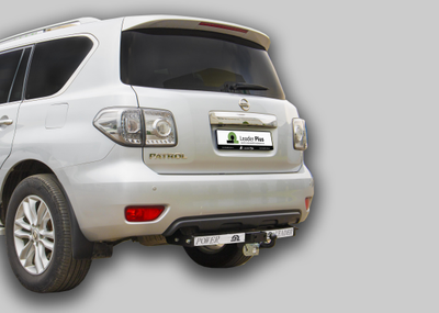 ТСУ для NISSAN PATROL (Y62) (внедорожник) 2010 -... (С НЕРЖАВЕЮЩЕЙ ПЛАСТИНОЙ)