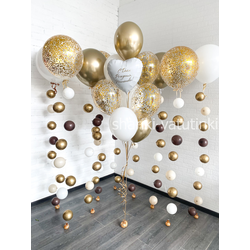 Шары цепочки с пузырями (7 шт), "Золотое конфетти"