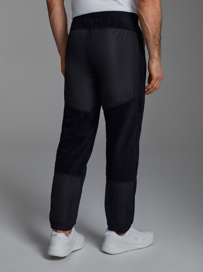 Спортивные брюки мужские, на флисе,  211BM-1302 (черные)