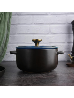 Кастрюля 2,7 л, 19*11 см с крышкой, керамика