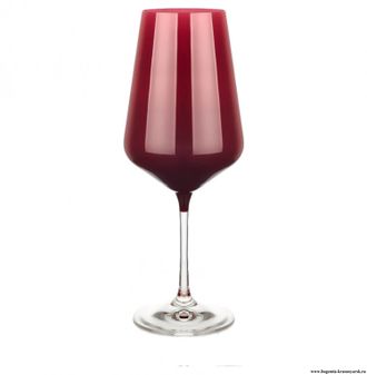 Фужеры из стекла - Сандра бокал для вина 450мл Красная чаша 6шт