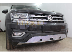 Защита радиатора Volkswagen Teramont 2017- chrome низ с парктроником PREMIUM