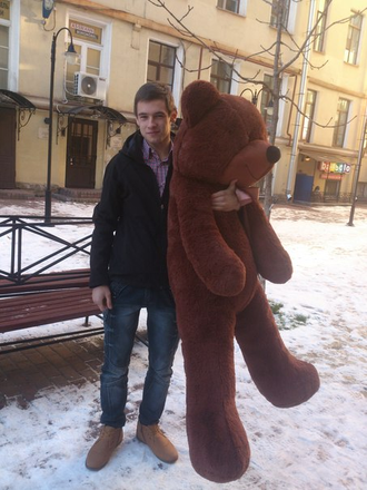 Плюшевый мишка 160 см. шоколадный (Россия)