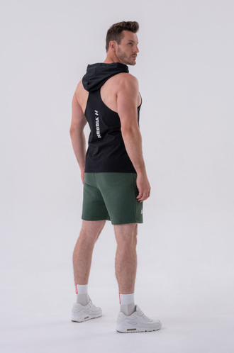 Майка Fitness Tank top with a hoodie 323 Черная