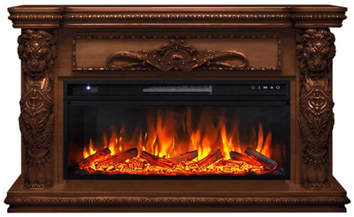 Линейный электрокамин Windsor темный дуб с очагом Vision 42 LOG LED