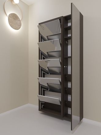 Обувница Айрон-5 Дуэт (фасад зеркало)