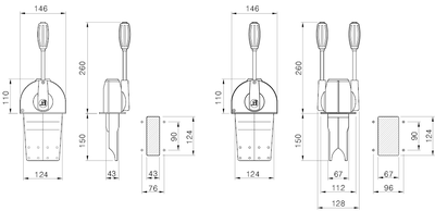 Рычаг управления двигателем SB (одиночный, двойной) - купить с доставкой по России - Двинко