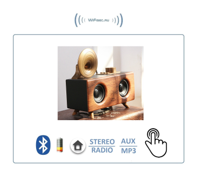 Apollo  B6 - Bluetooth колонка СТЕРЕО, радио FM, с аккумулятором, для использования в помещении