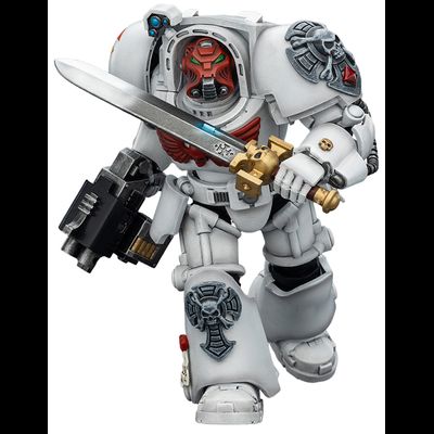 Терминатор Белых Шрамов (Warhammer 40K) - КОЛЛЕКЦИОННАЯ ФИГУРКА 1/18 White Scars Terminator with Power Sword and Storm Bolter (JT03189) - JOYTOY