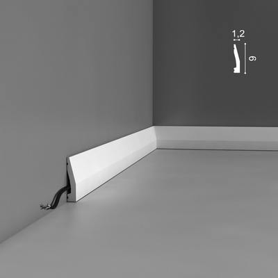 Плинтус ORAC Decor SX159, дюрополимерный, влагостойкий, ударопрочный, под покраску, длина 2 метра