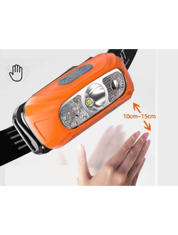 Фонарь налобный аккумуляторный LED HEADLAMP/ с датчиком движения