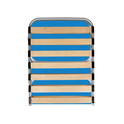 Кровать раскладная усиленная с мягким матрасом РК7М, рисунок синий