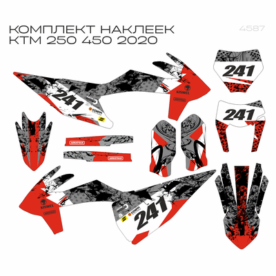 Наклейки на мотоцикл KTM 125-450 SX, SXF 2019-2022, EXC 2020-2023/GR8 #4587