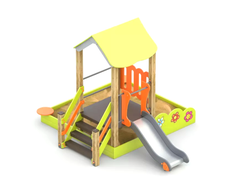 1278 Песочный дворик с горкой «Ромашка»