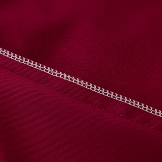 Однотонный сатин постельное белье с вышивкой цвет Бордовый CH022 (1.5 спальное, двуспальное, Евро )