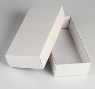 Коробка сборная  крышка-дно белая 24 х 11 х 4,5 см