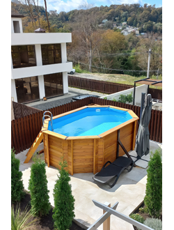 Деревянный бассейн "Иркут" 400 х 250 х 145 см Кристалл со скидкой