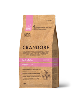 Grandorf Puppy: для щенков всех пород ягненок с индейкой, 1кг
