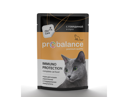 Консервы для кошек Probalance (Пробаланс)  Immuno Protection c говядиной в соусе, пауч 85 г