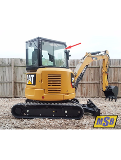 Стекло кузовное правое подвижное ближе к лобовому на Caterpillar 303.5 DCR