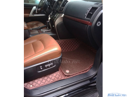 5D и 3D коврики из эко кожи в салон Toyota Land Cruiser 200 в Москве