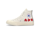 Кеды Converse Comme des Garcons Play белые высокие с сердечками