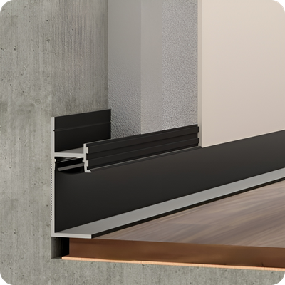 Теневой плинтус с подсветкой ПО-196 Черный