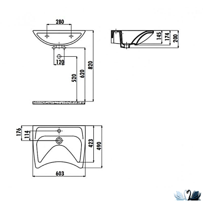Раковина Creavit BD060-00CB00E-0000, 60 см, для людей с ограниченными возможностями