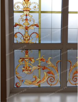 Витражная пленка, витражная пленка самоклеющаяся под заказ,пленочный витраж с классическим рисунком
