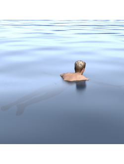 пляж Мужчина плывет 10