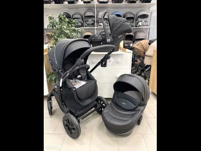 Детская коляска 3 в 1 Farfello Molly Trio Черный (Экокожа)