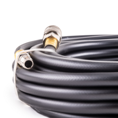 Резиновый маслостойкий воздушный шланг с фитингами Rapid, 20 бар, 15х9 мм, 15 м. AERO, Foxweld, 6511