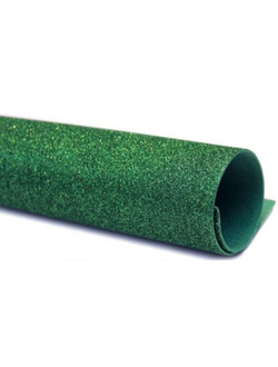 Фоамиран Глиттерный 40х60 см, зеленый