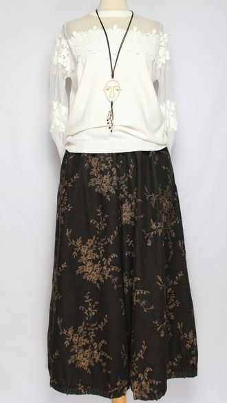 ДЖЕМПЕР  "Рукав сетка"  белый до р.46